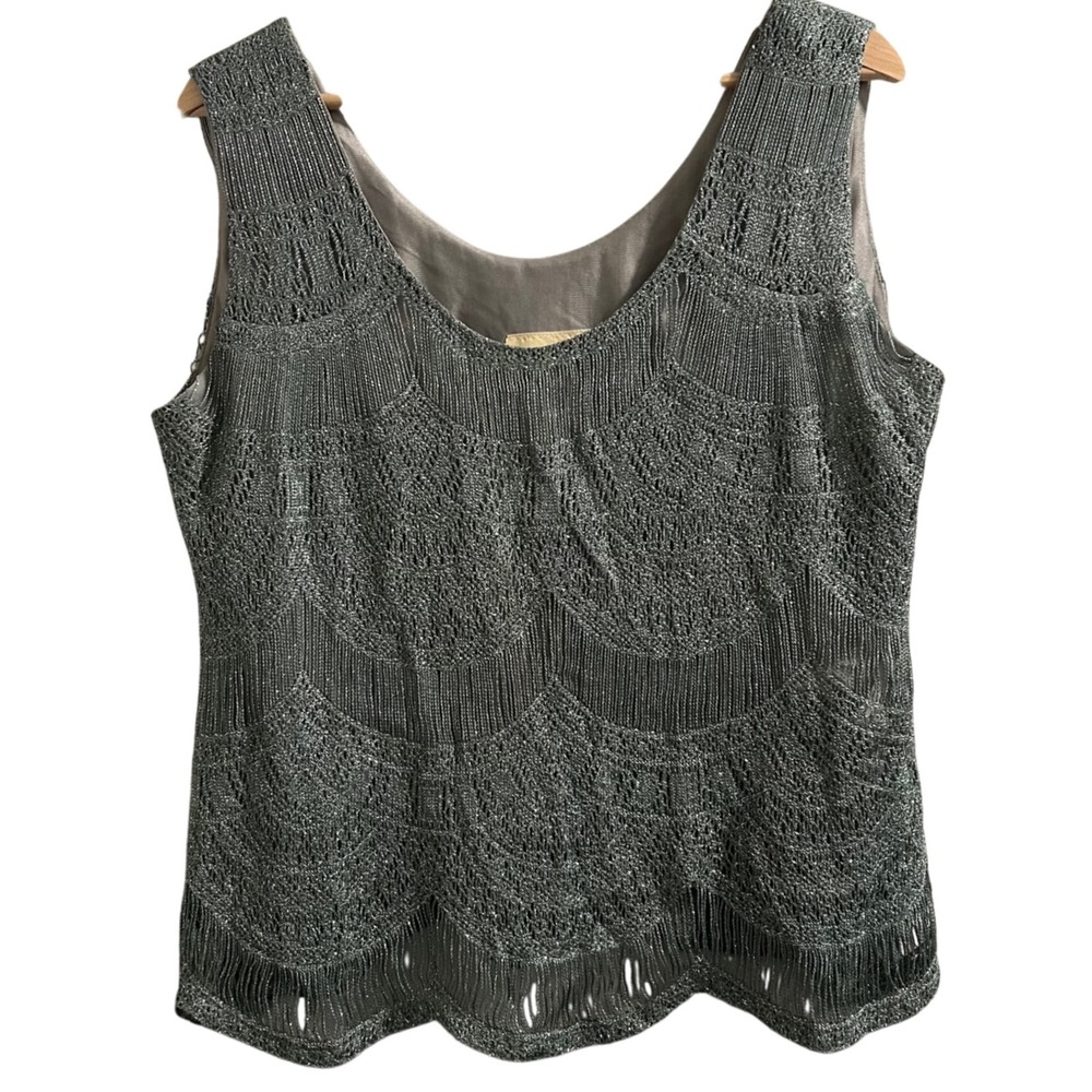 Damianou Vintage Sleeveless Tank Top Party Blouse Large USA